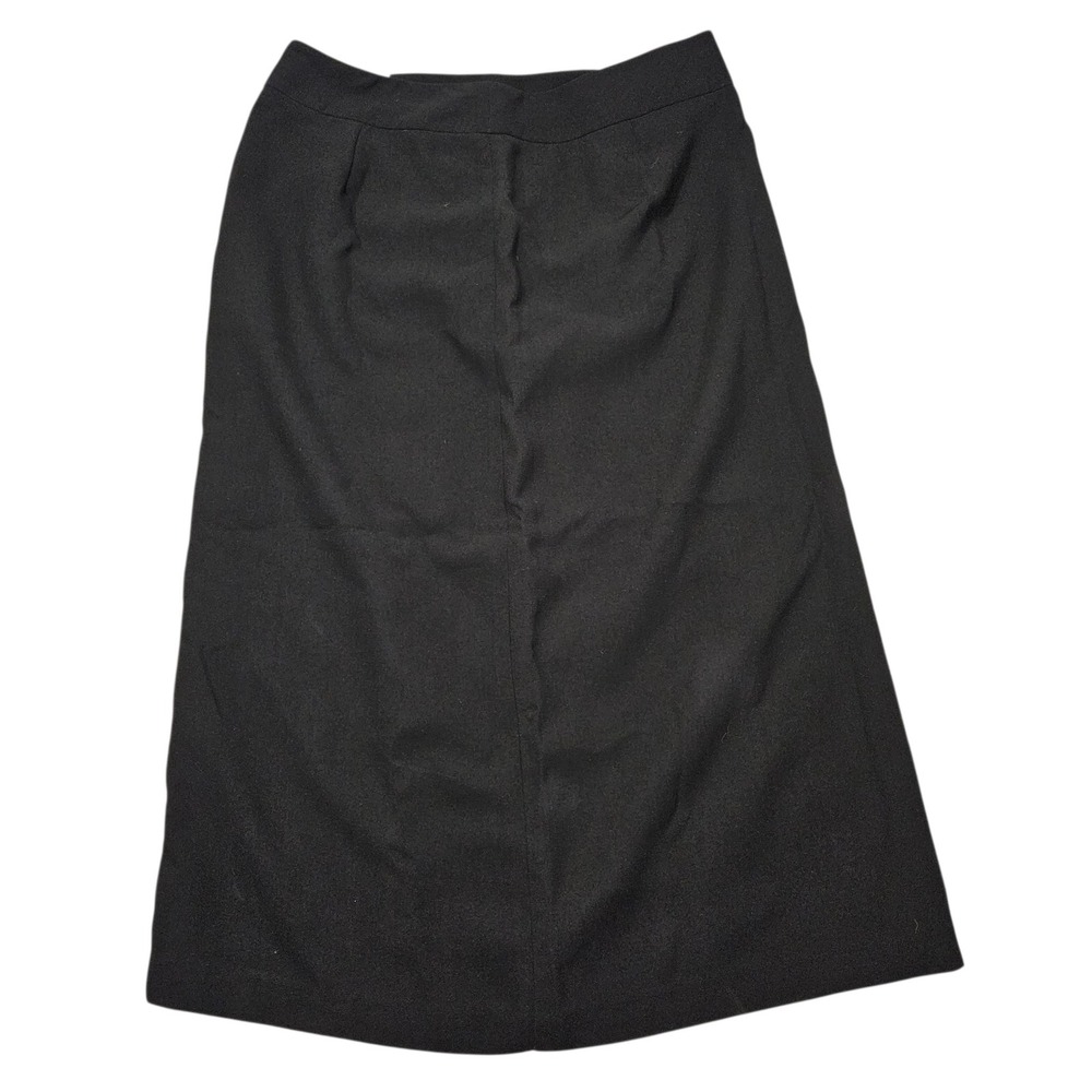 Worthington VTG Y2K Pencil Midi Skirt Black Side Slit Sz 14P NWT